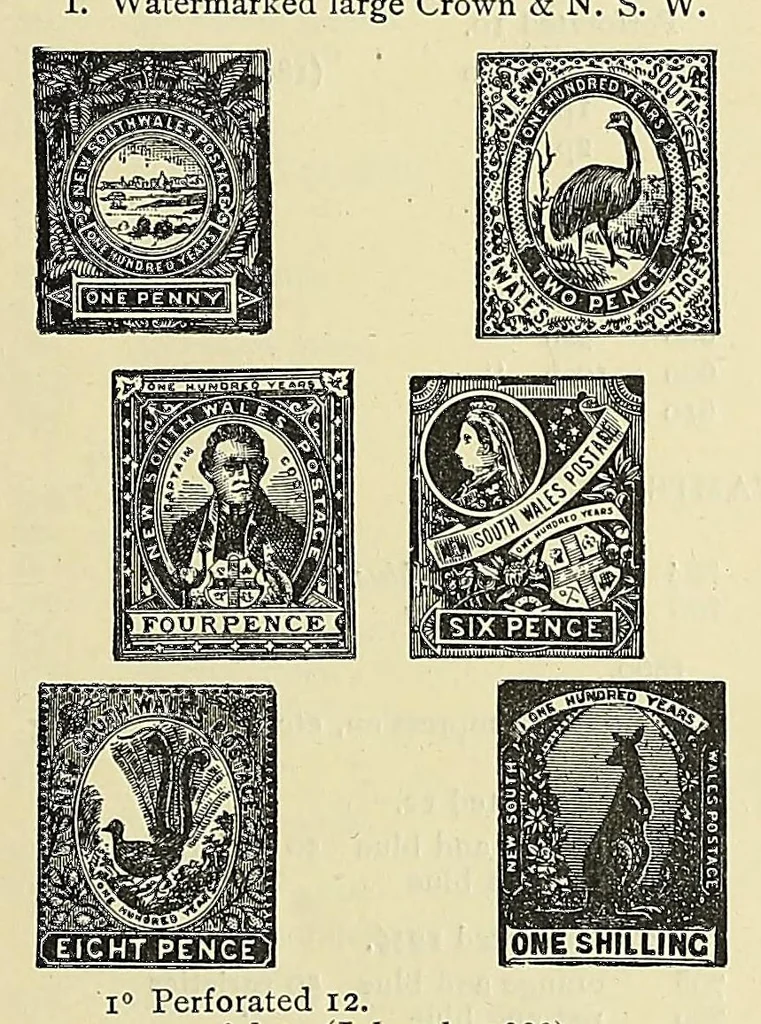An illustration from A catalogue for advanced collectors of postage stamps, stamped envelopes and wrappers;, 1890, leaf 39