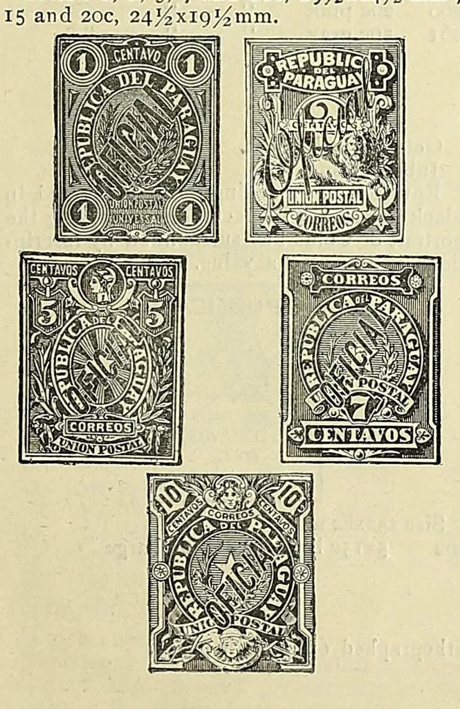 An illustration from A catalogue for advanced collectors of postage stamps, stamped envelopes and wrappers;, 1890, leaf 73