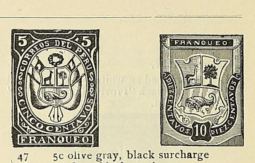 An illustration from A catalogue for advanced collectors of postage stamps, stamped envelopes and wrappers;, 1890, leaf 14