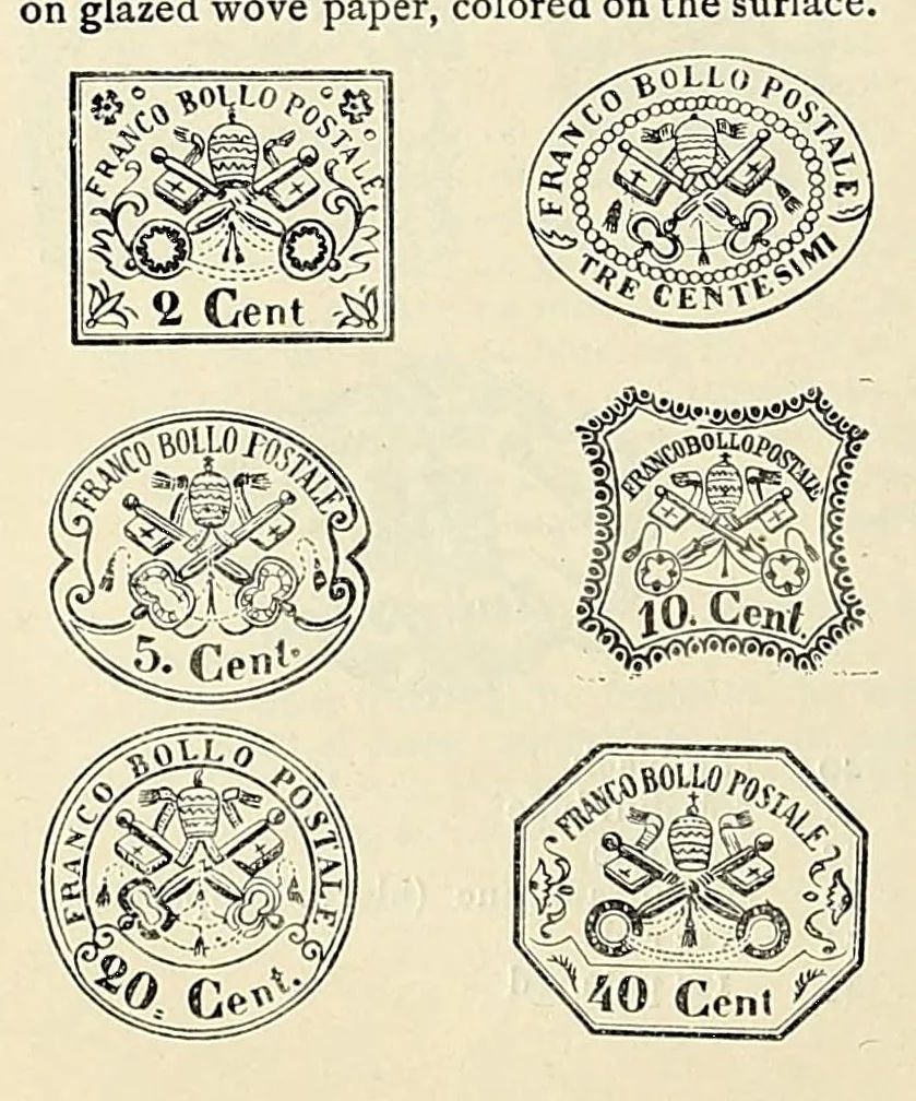 An illustration from A catalogue for advanced collectors of postage stamps, stamped envelopes and wrappers;, 1890, leaf 70