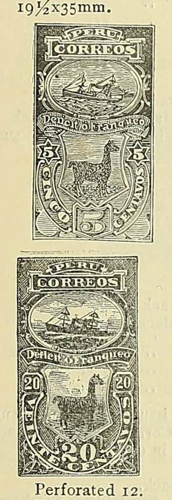An illustration from A catalogue for advanced collectors of postage stamps, stamped envelopes and wrappers;, 1890, leaf 9