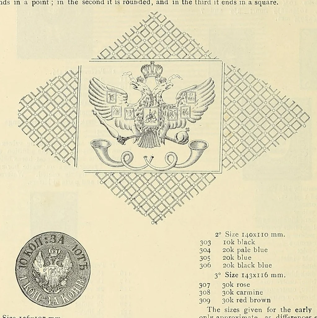 An illustration from A catalogue for advanced collectors of postage stamps, stamped envelopes and wrappers;, 1890, leaf 6