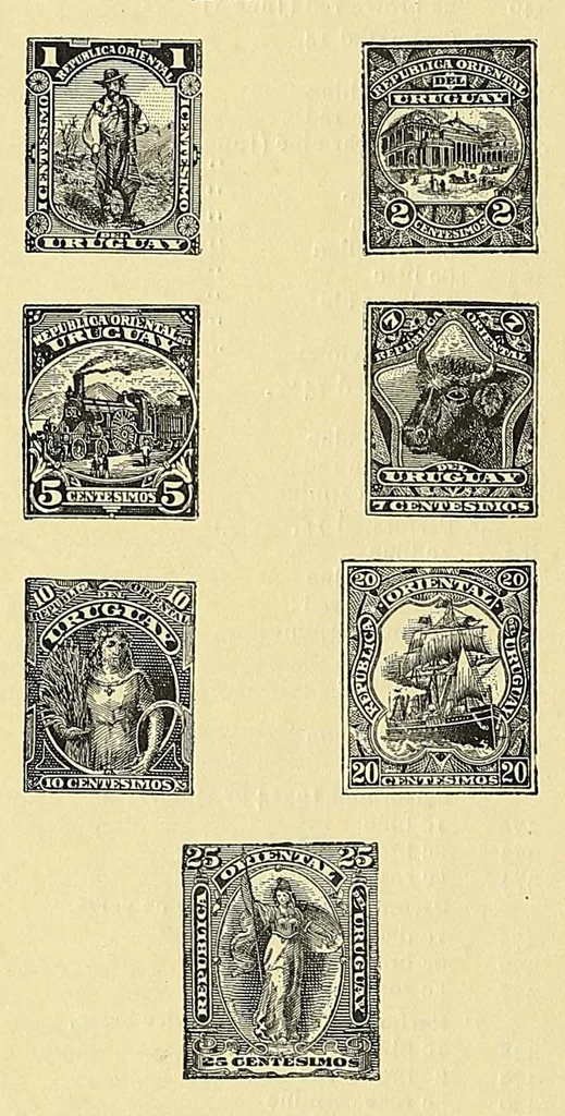 An illustration from A catalogue for advanced collectors of postage stamps, stamped envelopes and wrappers;, 1890, leaf 12