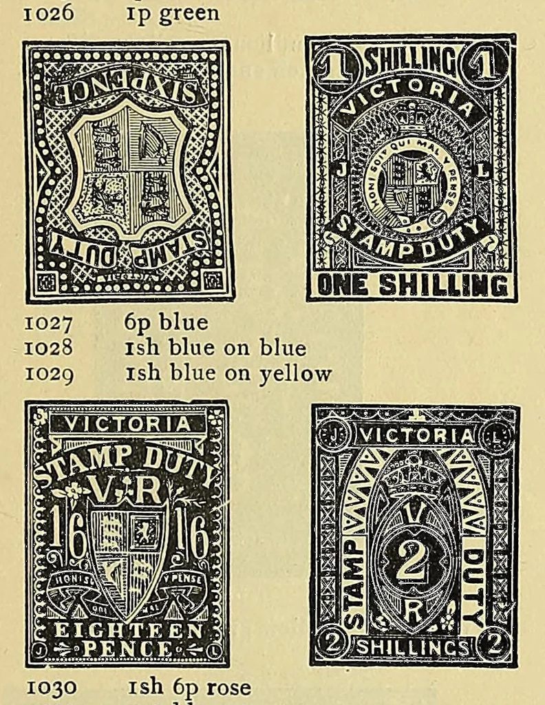 An illustration from A catalogue for advanced collectors of postage stamps, stamped envelopes and wrappers;, 1890, leaf 49