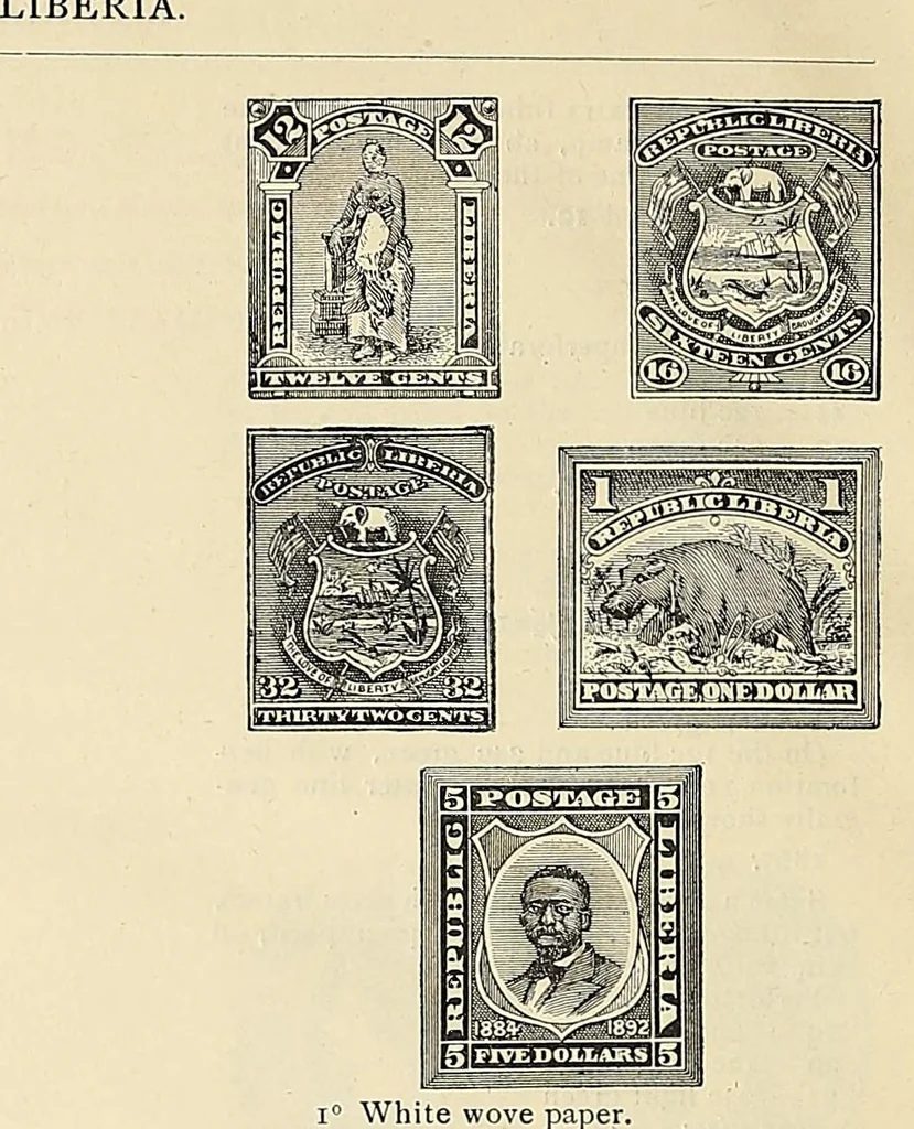 An illustration from A catalogue for advanced collectors of postage stamps, stamped envelopes and wrappers;, 1890, leaf 20