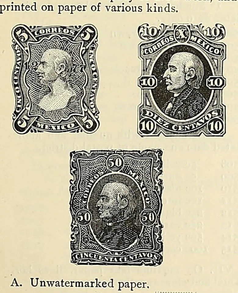 An illustration from A catalogue for advanced collectors of postage stamps, stamped envelopes and wrappers;, 1890, leaf 91