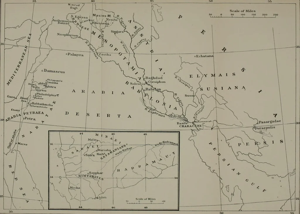 An illustration from Catalogue of the Greek coins of Arabia, Mesopotamia and Persia (Nabataea, Arabia Provincia, S. Arabia, Mesopotamia, Babylonia, Assyria, Persia, Alexandrine empire of the East, Persis, Elymais, Characene / by George Francis Hill ... With a map and fifty-five plates, 1922, leaf 221
