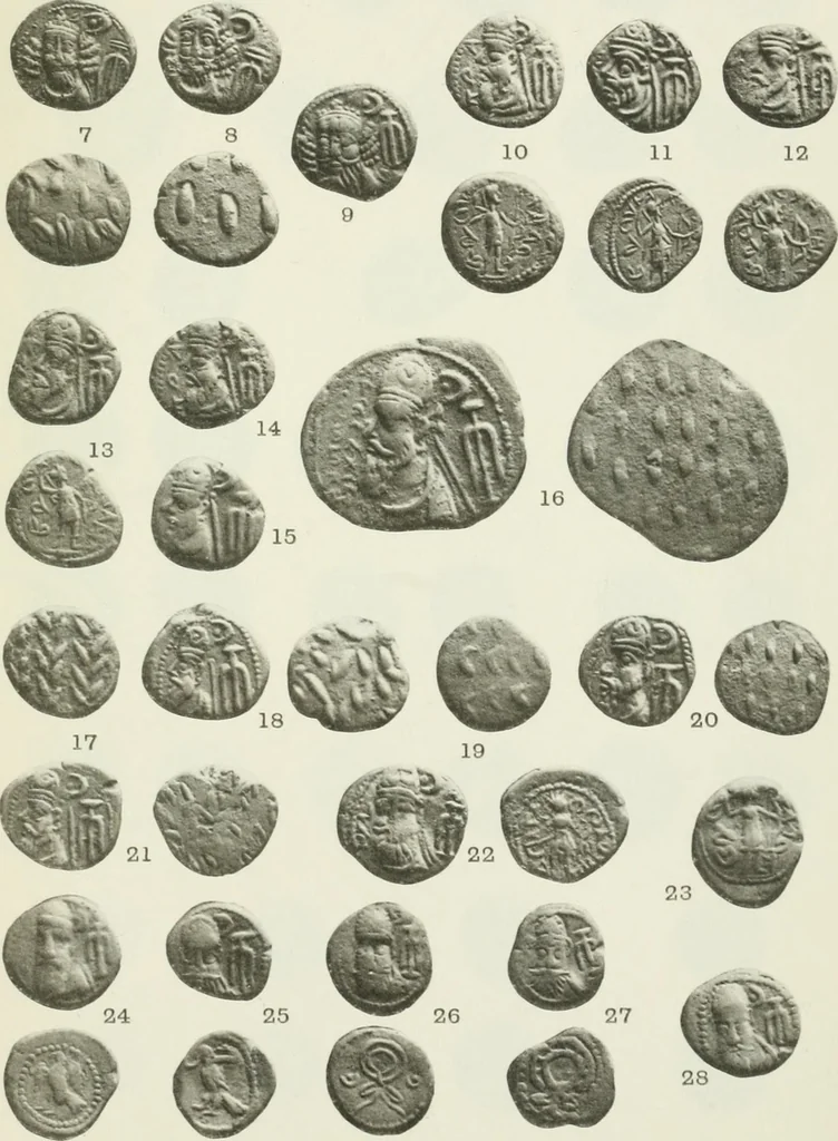 An illustration from Catalogue of the Greek coins of Arabia, Mesopotamia and Persia (Nabataea, Arabia Provincia, S. Arabia, Mesopotamia, Babylonia, Assyria, Persia, Alexandrine empire of the East, Persis, Elymais, Characene / by George Francis Hill ... With a map and fifty-five plates, 1922, leaf 668
