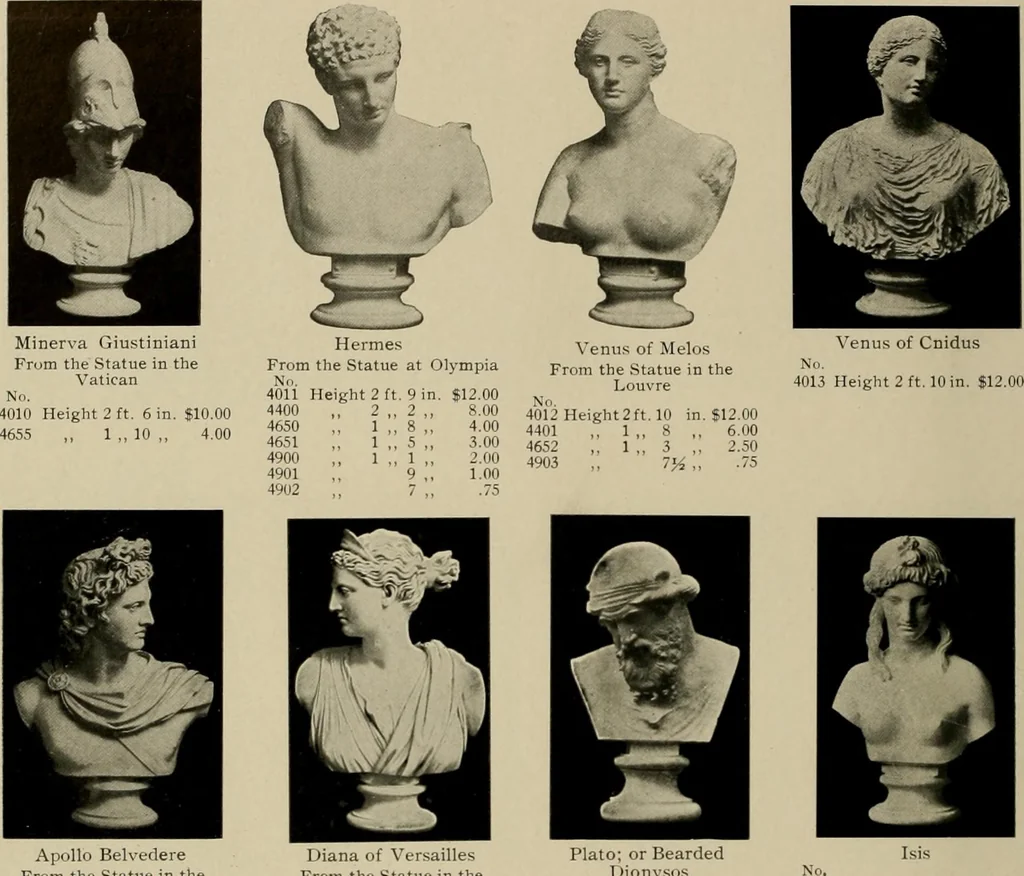 An illustration from Catalogue of plaster reproductions from antique, medieval and modern sculpture : subjects suitable for schools, libraries, and homes., 1911, leaf 65