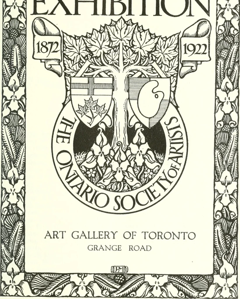 An illustration from Catalogue of the Fiftieth annual exhibition of the Ontario Society of Artists, 1922, leaf 2
