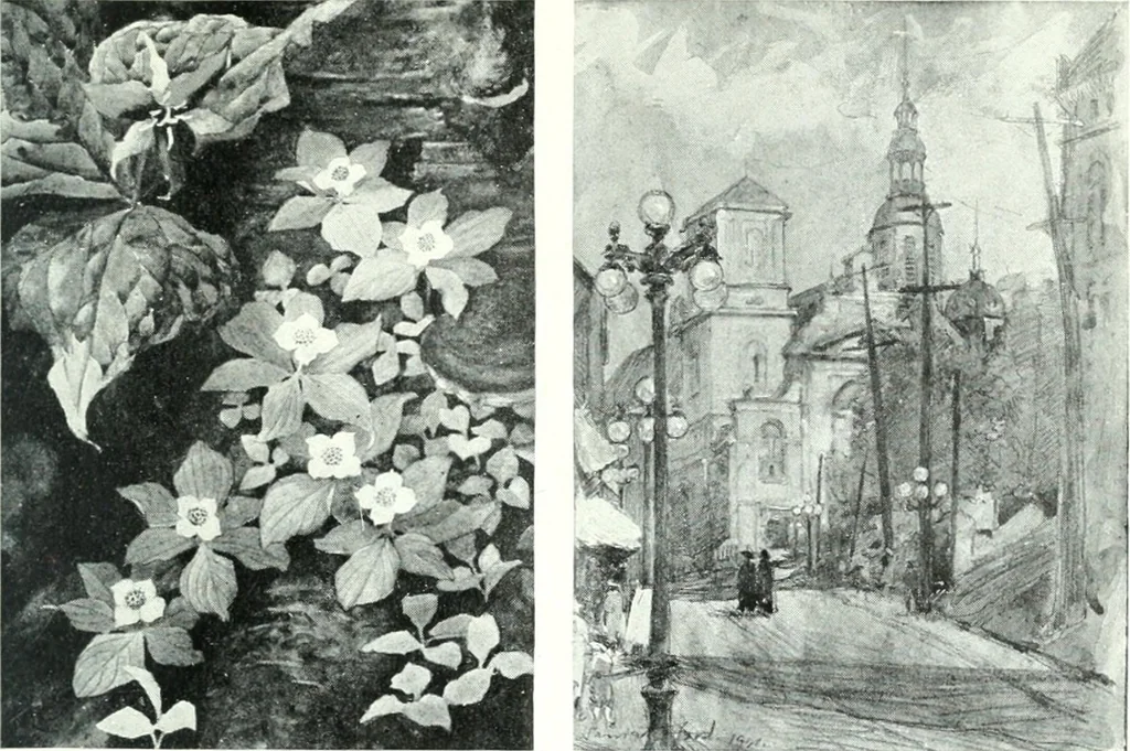 An illustration from Catalogue of the Fiftieth annual exhibition of the Ontario Society of Artists, 1922, leaf 28