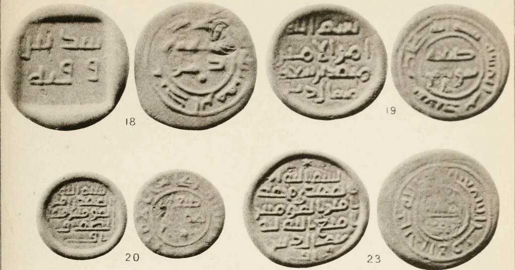 An illustration from Catalogue of Arabic glass weights in the British Museum, 1891, leaf 172