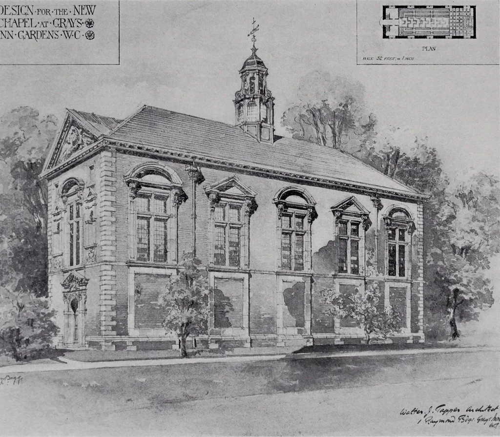 An illustration from Catalogue of the architectural exhibition, Boston Architectural Club and Boston Society of Architects: St. Botolph Club, 2 Newbury Street, from May 22nd to June 3rd, 1899, 1899, leaf 106