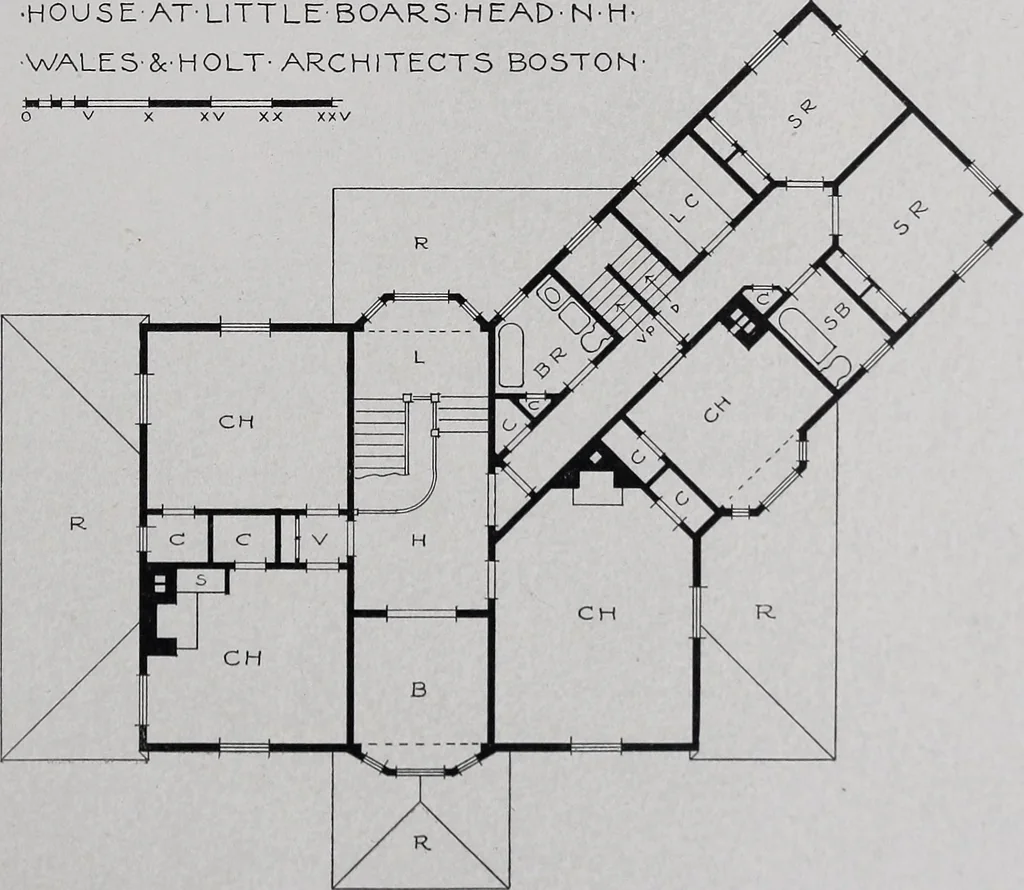 An illustration from Catalogue of the architectural exhibition, Boston Architectural Club and Boston Society of Architects: St. Botolph Club, 2 Newbury Street, from May 22nd to June 3rd, 1899, 1899, leaf 114