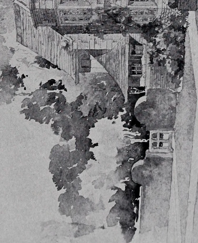 An illustration from Catalogue of the architectural exhibition, Boston Architectural Club and Boston Society of Architects: St. Botolph Club, 2 Newbury Street, from May 22nd to June 3rd, 1899, 1899, leaf 160