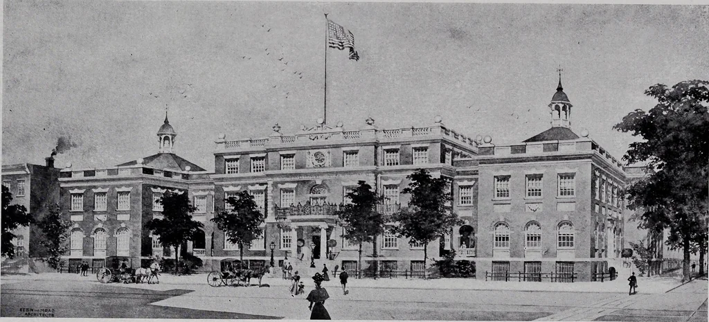 An illustration from Catalogue of the architectural exhibition, Boston Architectural Club and Boston Society of Architects: St. Botolph Club, 2 Newbury Street, from May 22nd to June 3rd, 1899, 1899, leaf 176