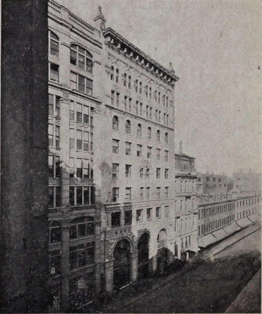 An illustration from Catalogue of the architectural exhibition, Boston Architectural Club and Boston Society of Architects: St. Botolph Club, 2 Newbury Street, from May 22nd to June 3rd, 1899, 1899, leaf 2
