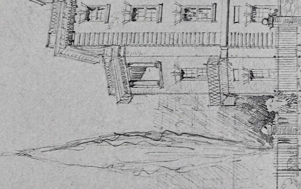 An illustration from Catalogue of the architectural exhibition, Boston Architectural Club and Boston Society of Architects: St. Botolph Club, 2 Newbury Street, from May 22nd to June 3rd, 1899, 1899, leaf 200