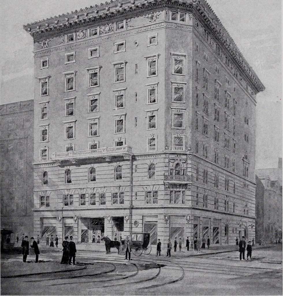 An illustration from Catalogue of the architectural exhibition, Boston Architectural Club and Boston Society of Architects: St. Botolph Club, 2 Newbury Street, from May 22nd to June 3rd, 1899, 1899, leaf 210