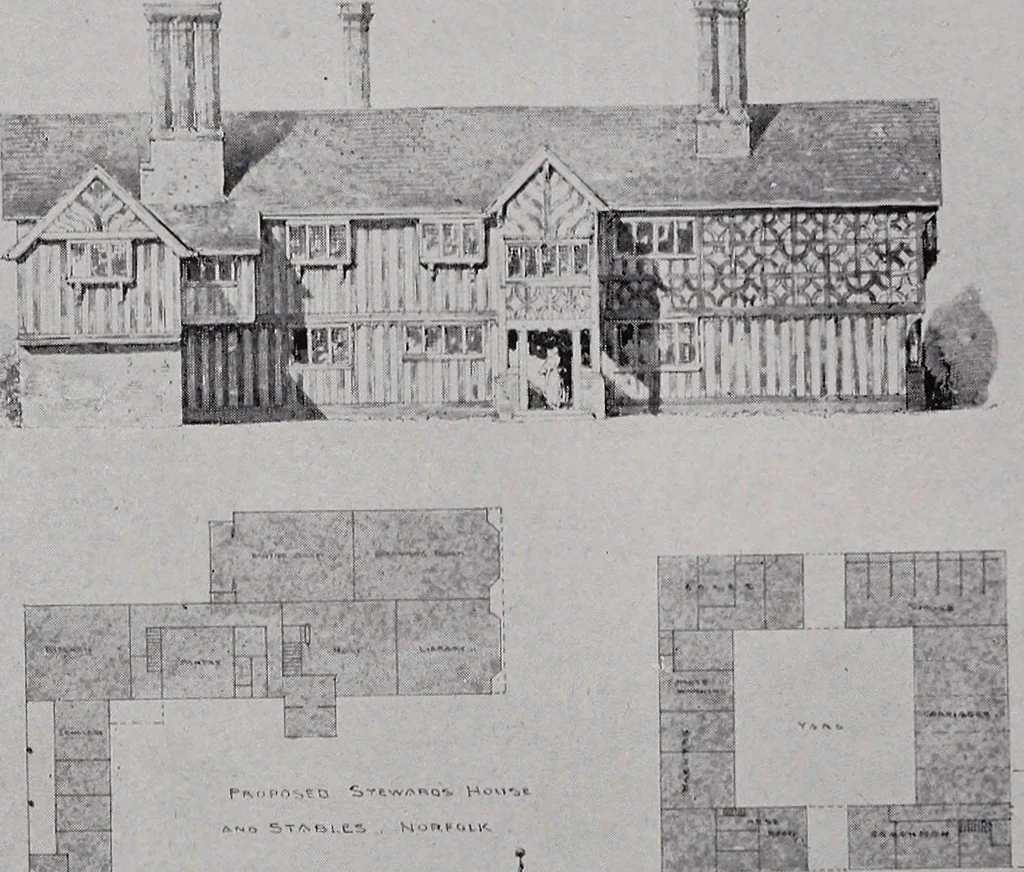 An illustration from Catalogue of the architectural exhibition, Boston Architectural Club and Boston Society of Architects: St. Botolph Club, 2 Newbury Street, from May 22nd to June 3rd, 1899, 1899, leaf 43