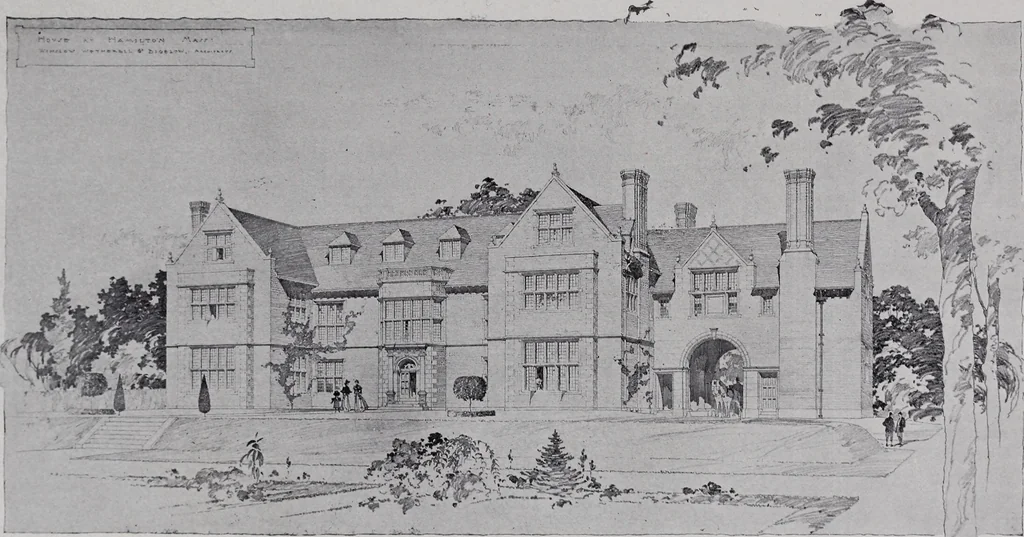 An illustration from Catalogue of the architectural exhibition, Boston Architectural Club and Boston Society of Architects: St. Botolph Club, 2 Newbury Street, from May 22nd to June 3rd, 1899, 1899, leaf 44