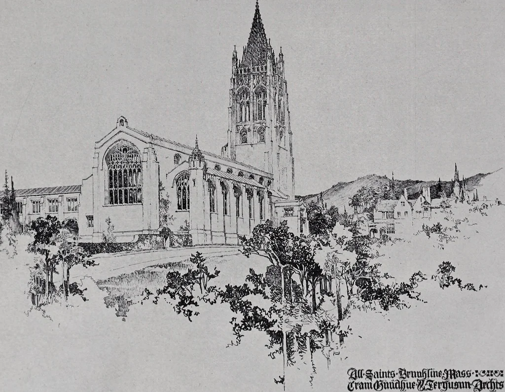 An illustration from Catalogue of the architectural exhibition, Boston Architectural Club and Boston Society of Architects: St. Botolph Club, 2 Newbury Street, from May 22nd to June 3rd, 1899, 1899, leaf 68