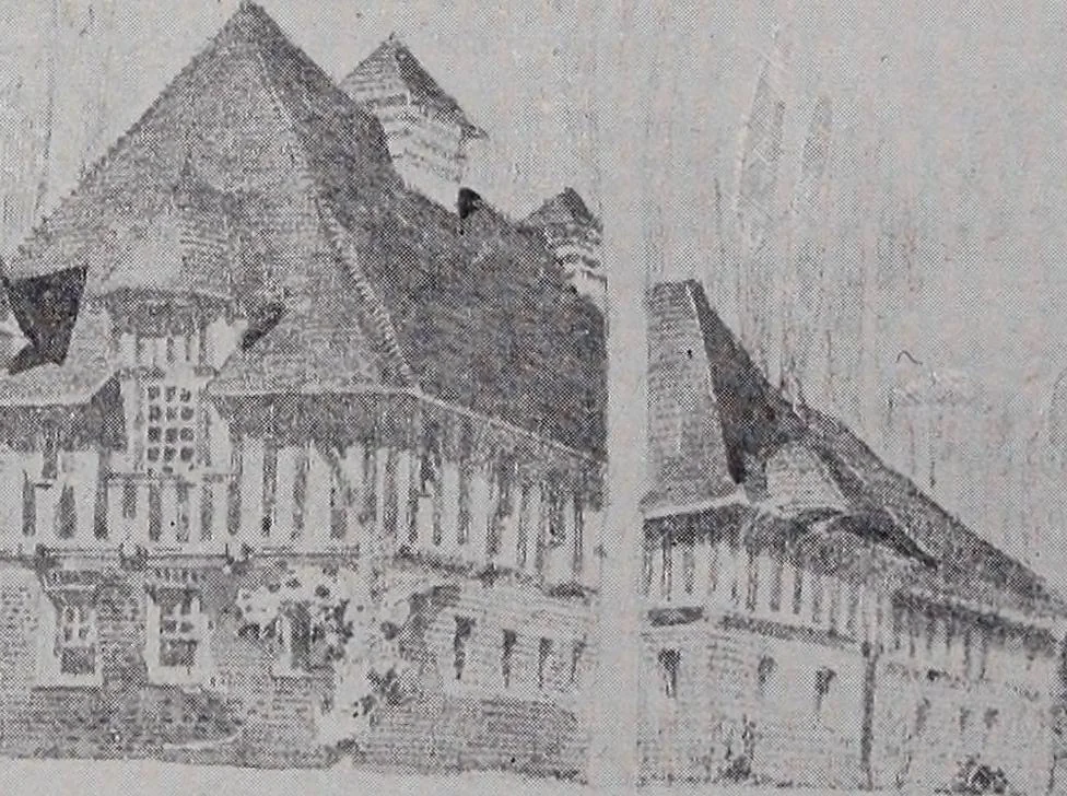 An illustration from Catalogue of the architectural exhibition, Boston Architectural Club and Boston Society of Architects: St. Botolph Club, 2 Newbury Street, from May 22nd to June 3rd, 1899, 1899, leaf 73