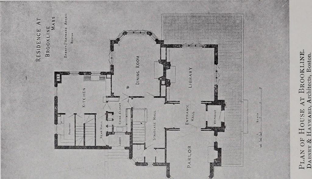 An illustration from Catalogue of the architectural exhibition, Boston Architectural Club and Boston Society of Architects: St. Botolph Club, 2 Newbury Street, from May 22nd to June 3rd, 1899, 1899, leaf 77