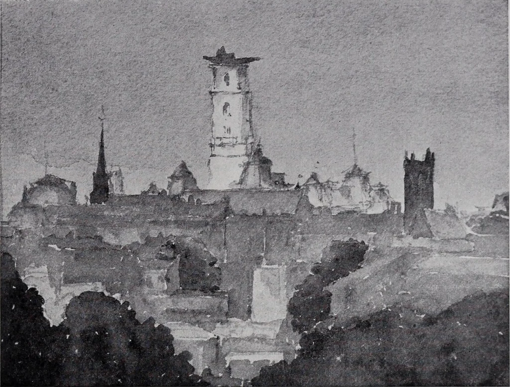 An illustration from Catalogue of the architectural exhibition, Boston Architectural Club and Boston Society of Architects: St. Botolph Club, 2 Newbury Street, from May 22nd to June 3rd, 1899, 1899, leaf 80