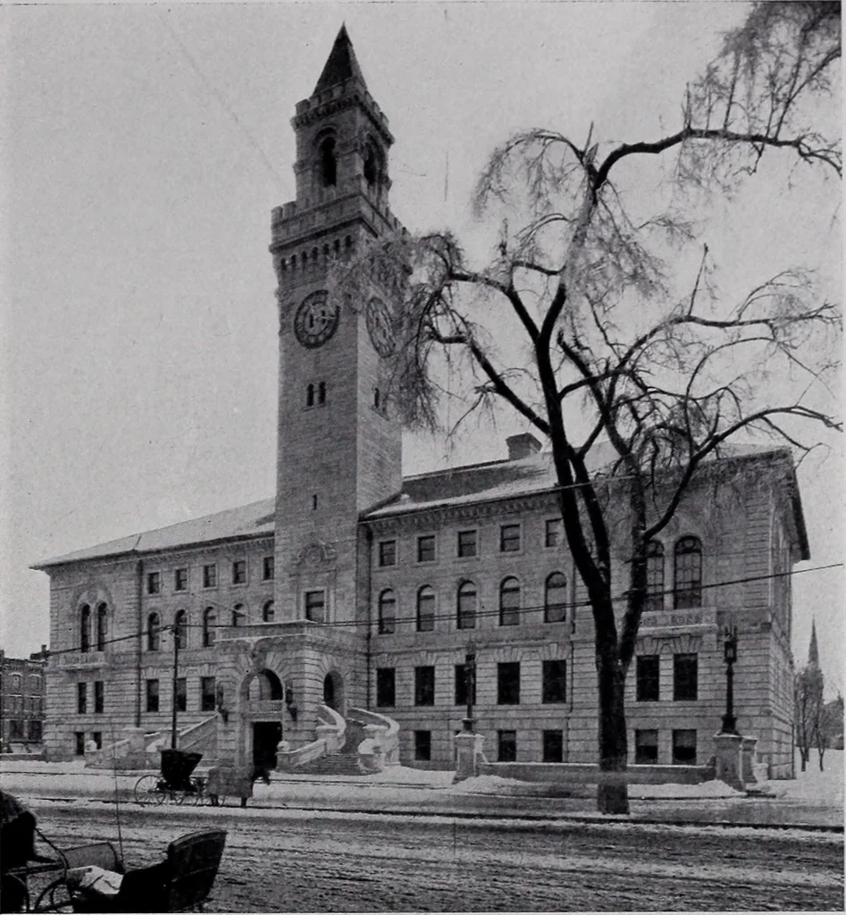 An illustration from Catalogue of the architectural exhibition, Boston Architectural Club and Boston Society of Architects: St. Botolph Club, 2 Newbury Street, from May 22nd to June 3rd, 1899, 1899, leaf 94