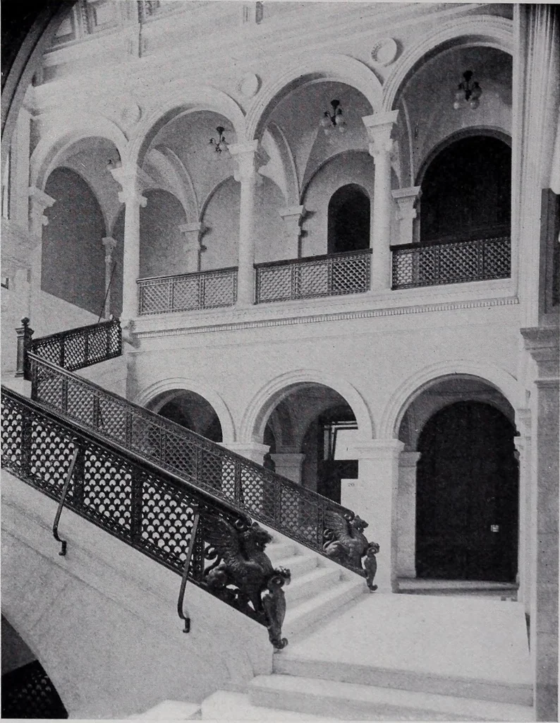 An illustration from Catalogue of the architectural exhibition, Boston Architectural Club and Boston Society of Architects: St. Botolph Club, 2 Newbury Street, from May 22nd to June 3rd, 1899, 1899, leaf 96