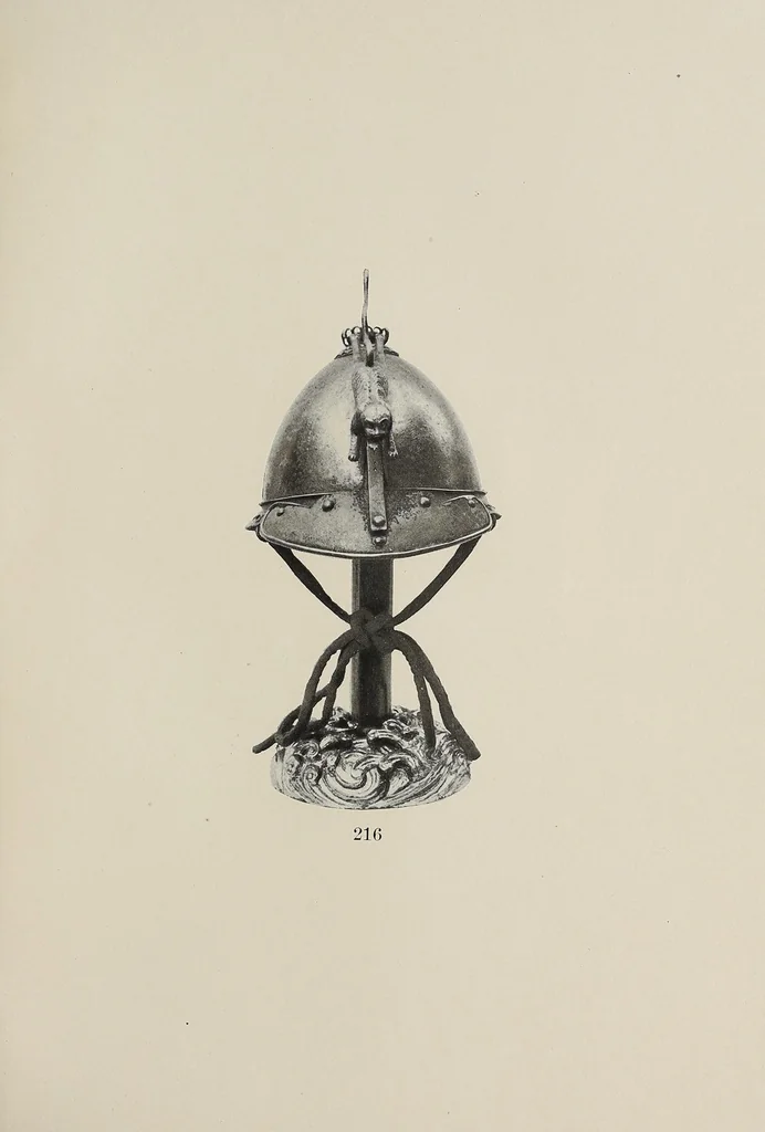 An illustration from Catalogue of arms and armor of old Japan : examples of the famous Miyocin's, and others celebrated for their work in metals : also important Chinese carved screen, cloissoné, Japanese temple and palace carvings, and other objects of interest to amateurs and connoisseurs : gathered on a recent visit to Japan by Bunkio Matsuki, 1906, leaf 47