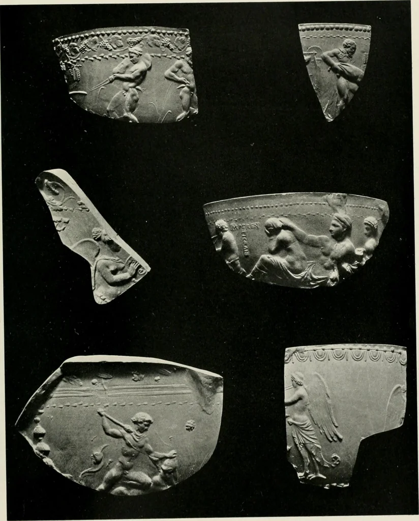 An illustration from Catalogue of Arretine pottery, 1916, leaf 180