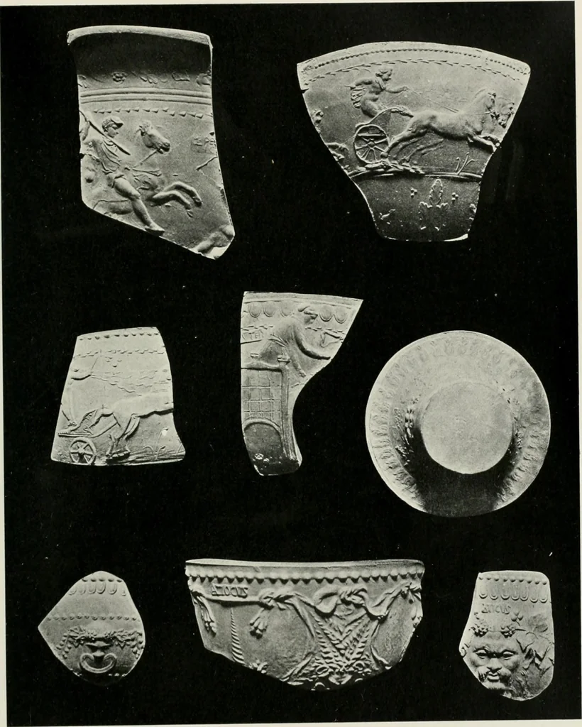 An illustration from Catalogue of Arretine pottery, 1916, leaf 186