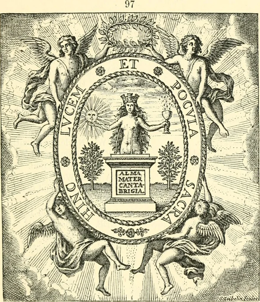 An illustration from A catalogue of books printed at or relating to the University, town & county of Cambridge, from 1521 to 1893, with bibliographical and biographical notes, 1894, leaf 34