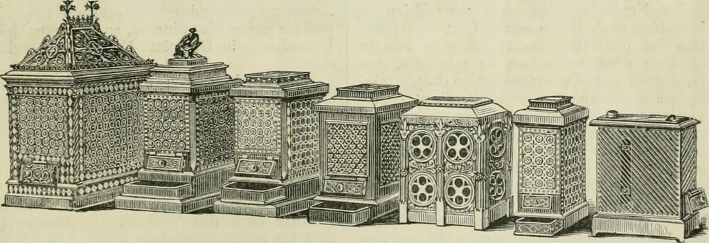 An illustration from Catalogue of the British Section : containing a list of the exhibitors of the United Kingdom and its colonies, and the objects which they exhibit : in English, French, German, and Italian : with statistical introductions and an appendix in which many of the objects exhibited are more fully described, 1867, leaf 1154