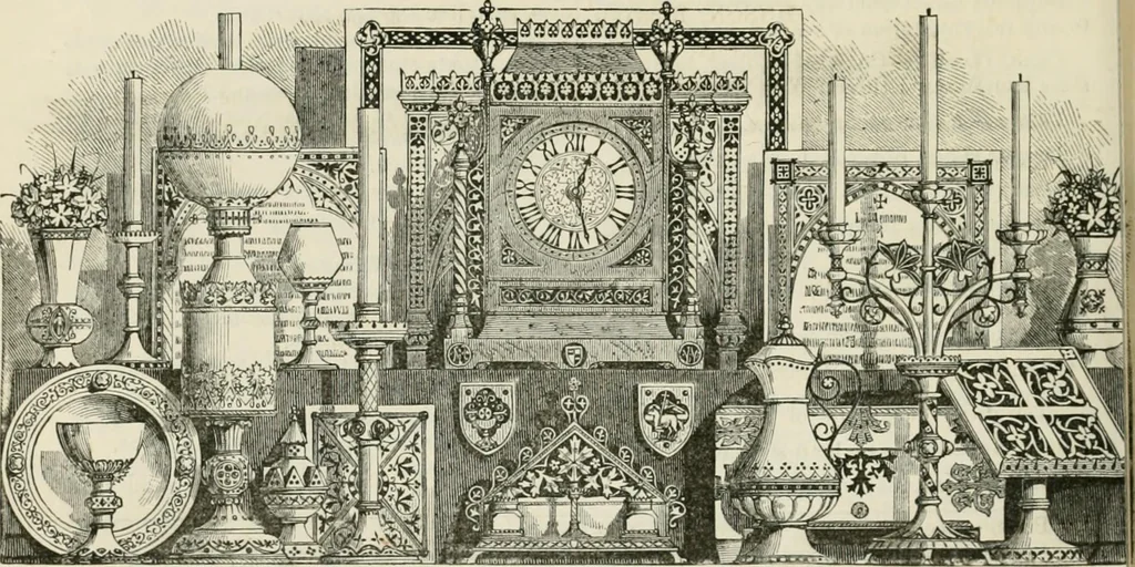 An illustration from Catalogue of the British Section : containing a list of the exhibitors of the United Kingdom and its colonies, and the objects which they exhibit : in English, French, German, and Italian : with statistical introductions and an appendix in which many of the objects exhibited are more fully described, 1867, leaf 971