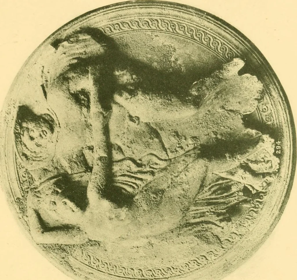 An illustration from Catalogue of the bronzes, Greek, Roman, and Etruscan, in the Department of Greek and Roman Antiquities, British Museum, 1899, leaf 486