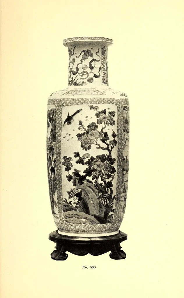 An illustration from Catalogue of the Chinese art collection of the Duke Tsia-Po (Manchu Dynasty) comprising Rare and Costly Ceramics, of the early periods, Jades, crystals, amethysts, embroideries, rugs, paintings on glass, also stone sculptures in figures, heads and animals of extreme interest to connoisseurs, museums and collectors, 1917, leaf 155