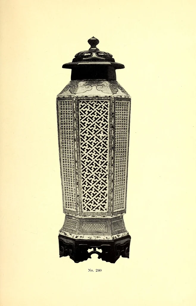 An illustration from Catalogue of the Chinese art collection of the Duke Tsia-Po (Manchu Dynasty) comprising Rare and Costly Ceramics, of the early periods, Jades, crystals, amethysts, embroideries, rugs, paintings on glass, also stone sculptures in figures, heads and animals of extreme interest to connoisseurs, museums and collectors, 1917, leaf 19