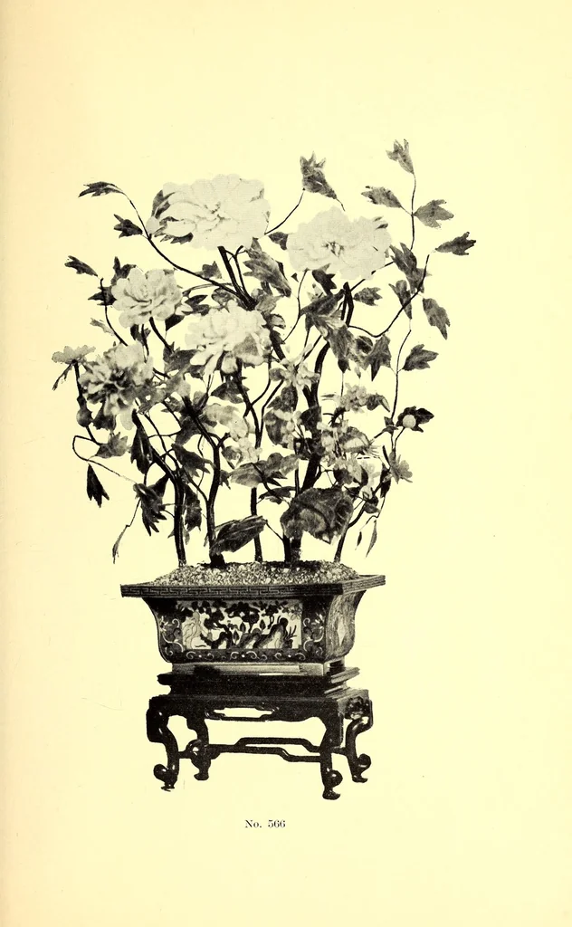 An illustration from Catalogue of the Chinese art collection of the Duke Tsia-Po (Manchu Dynasty) comprising Rare and Costly Ceramics, of the early periods, Jades, crystals, amethysts, embroideries, rugs, paintings on glass, also stone sculptures in figures, heads and animals of extreme interest to connoisseurs, museums and collectors, 1917, leaf 85