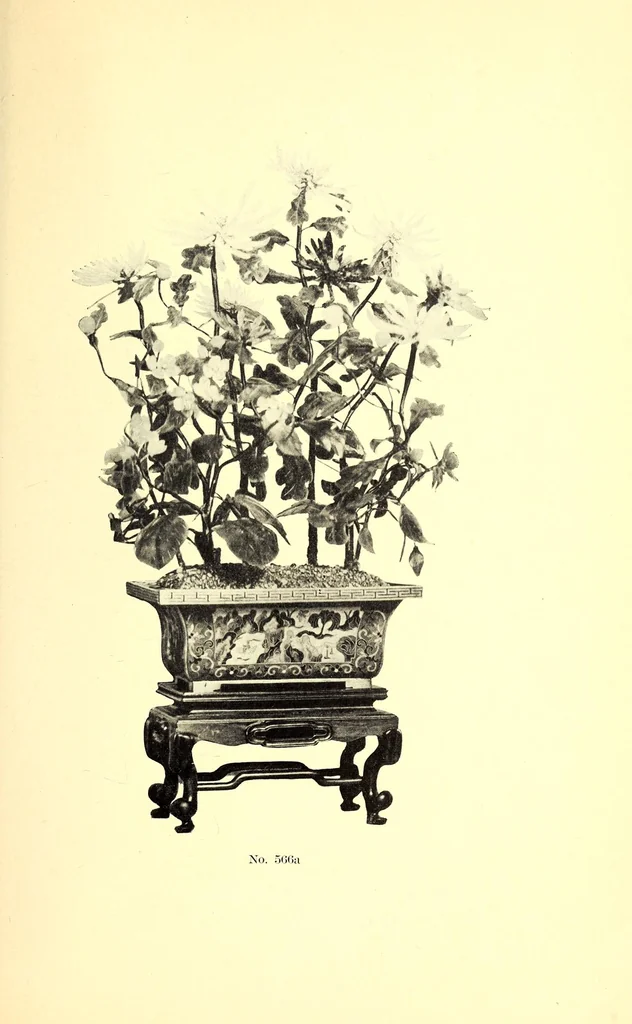 An illustration from Catalogue of the Chinese art collection of the Duke Tsia-Po (Manchu Dynasty) comprising Rare and Costly Ceramics, of the early periods, Jades, crystals, amethysts, embroideries, rugs, paintings on glass, also stone sculptures in figures, heads and animals of extreme interest to connoisseurs, museums and collectors, 1917, leaf 95