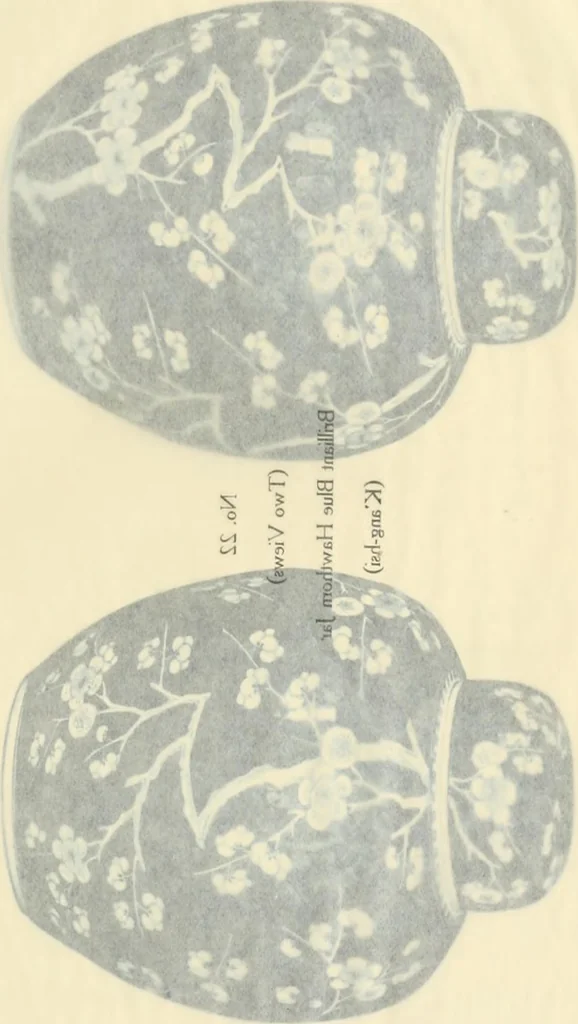 An illustration from A catalogue of Chinese porcelains collected by Mr. and Mrs. Charles P. Taft, Cincinnati, Ohio, with notes and illustrations, comp. and described by John Getz, 1904, leaf 96