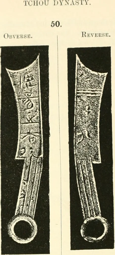 An illustration from Catalogue of Chinese coins from the VIIth cent. B. C., to A. D. 621. including the series in the Britis Museum, 1892, leaf 303