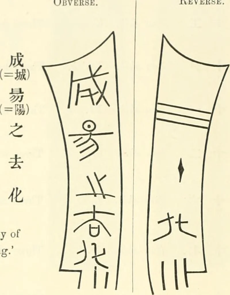 An illustration from Catalogue of Chinese coins from the VIIth cent. B. C., to A. D. 621. including the series in the Britis Museum, 1892, leaf 305