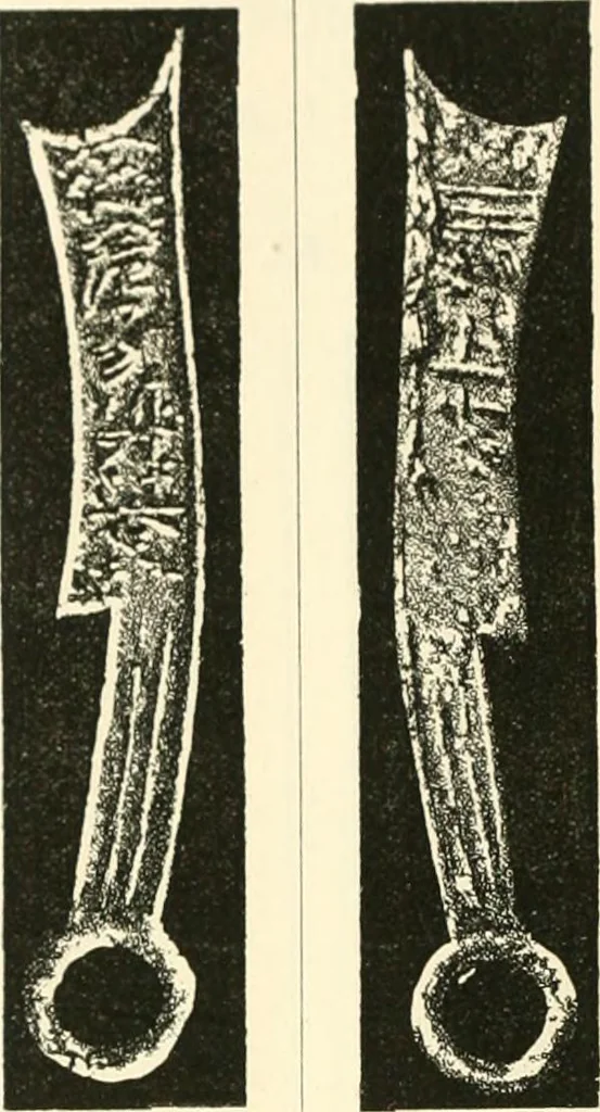 An illustration from Catalogue of Chinese coins from the VIIth cent. B. C., to A. D. 621. including the series in the Britis Museum, 1892, leaf 307