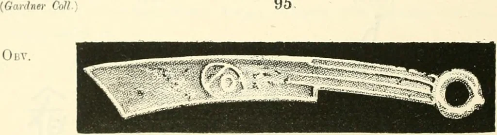 An illustration from Catalogue of Chinese coins from the VIIth cent. B. C., to A. D. 621. including the series in the Britis Museum, 1892, leaf 357