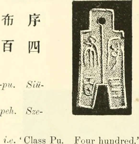 An illustration from Catalogue of Chinese coins from the VIIth cent. B. C., to A. D. 621. including the series in the Britis Museum, 1892, leaf 385