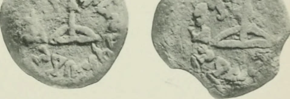 An illustration from Catalogue of the coins of the Andhra dynasty, the Western Ksatrapas, the Traikutaka dynasty, and the "Bodhi" dynasty, 1908, leaf 482