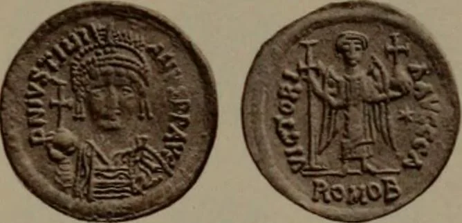 An illustration from Catalogue of the coins of the Vandals, Ostrogoths and Lombards, and of the empires of Thessalonica, Nicaea and Trebizond in the British museum, 1911, leaf 472